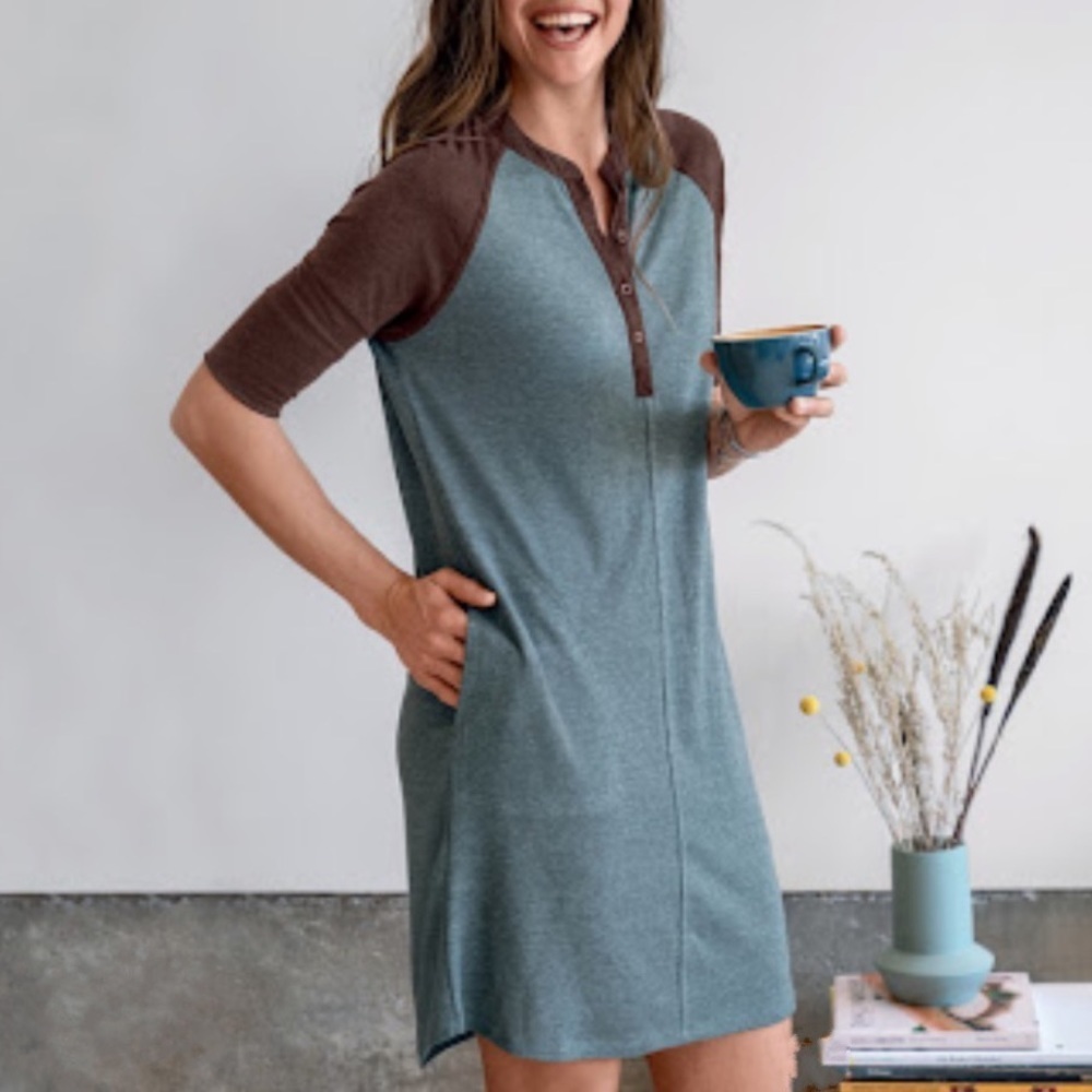 Prana Cozy Up Henley Dress NWT